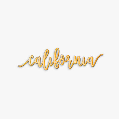 Pen Script California Wood Sign
