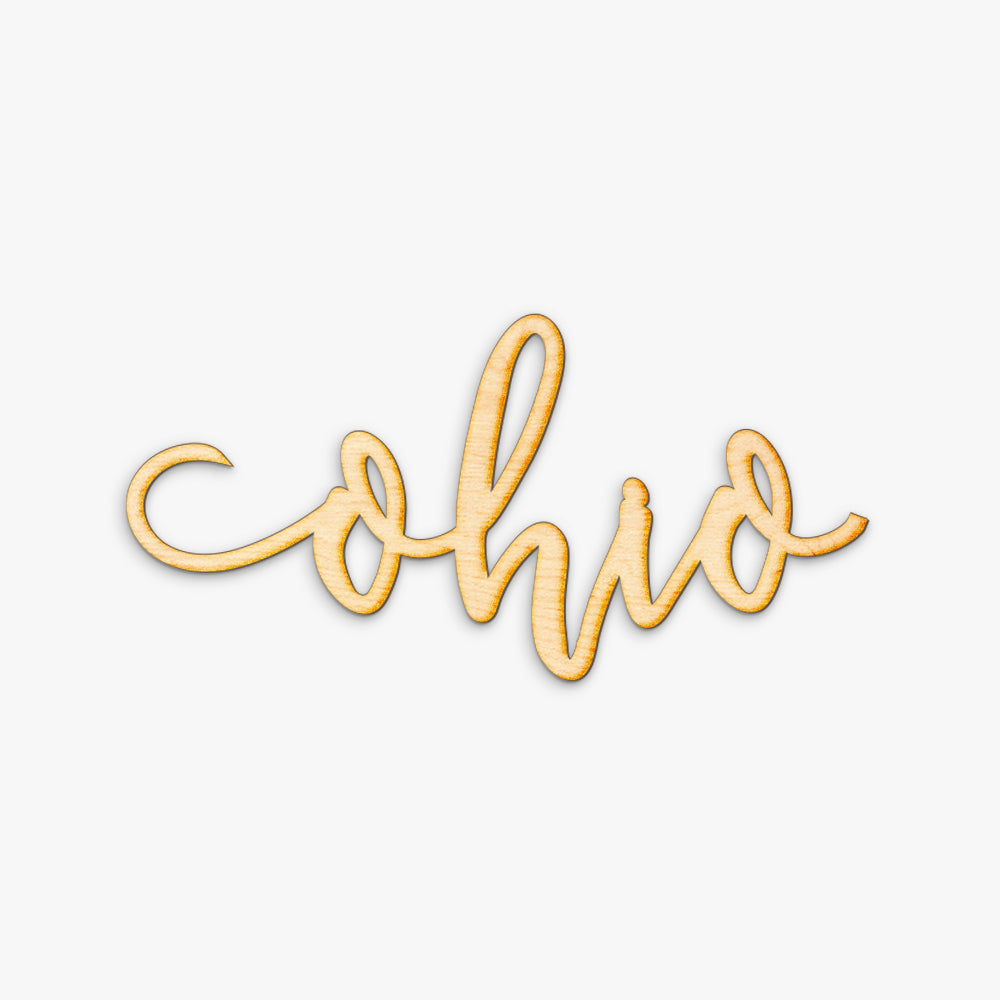 Pen Script Ohio Wood Sign