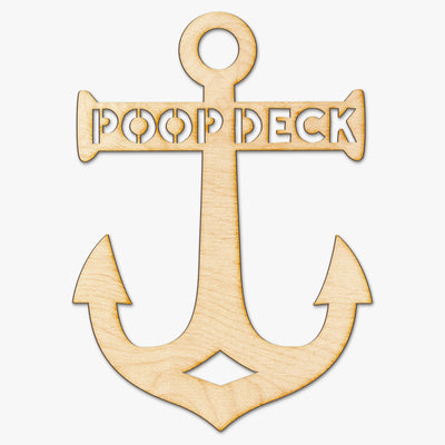 Poop Deck Anchor Wood Sign