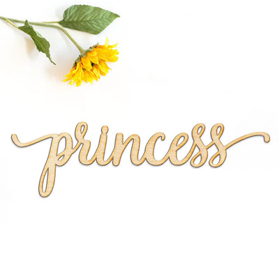 Princess Script Word Wood Sign