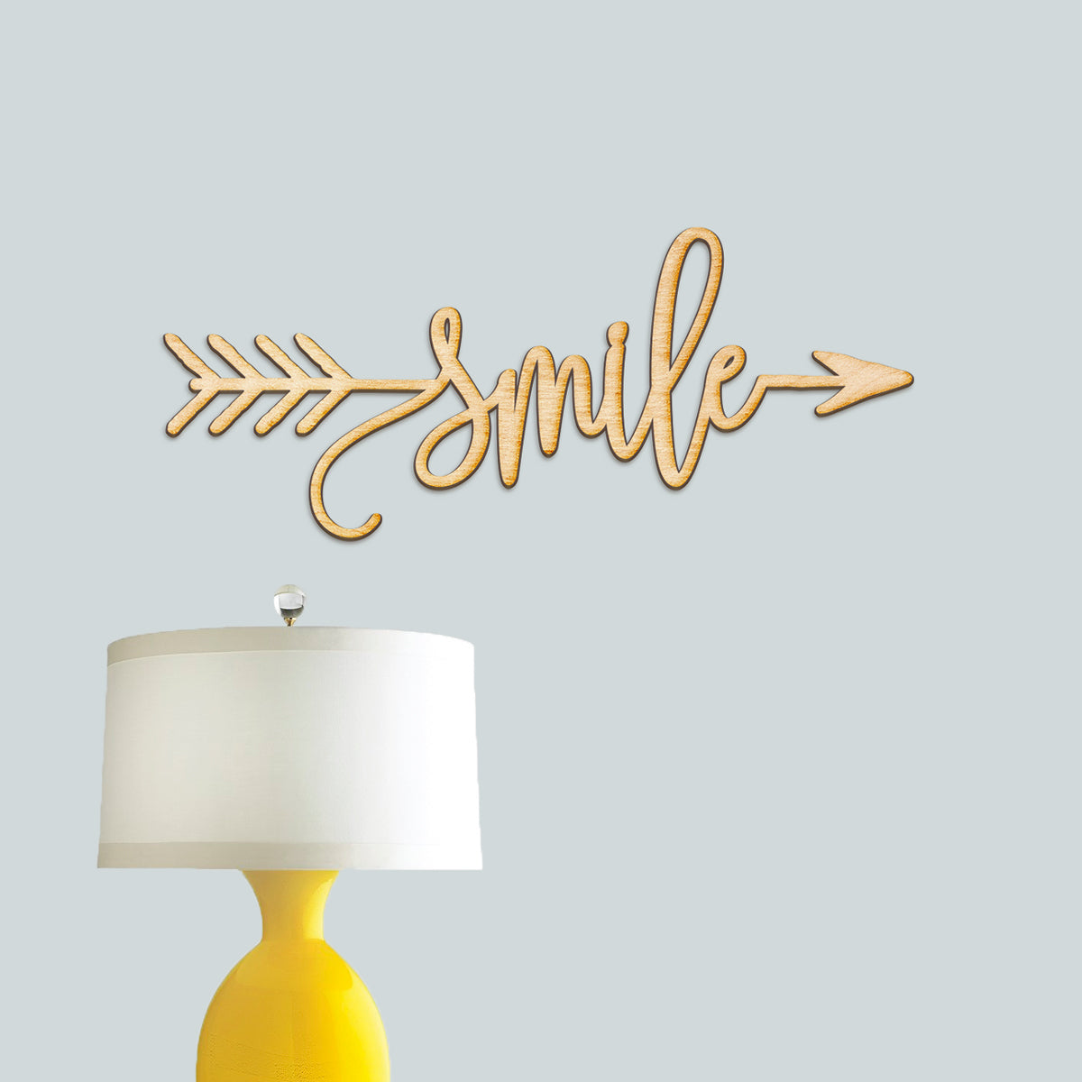 Smile Arrow Wood Sign