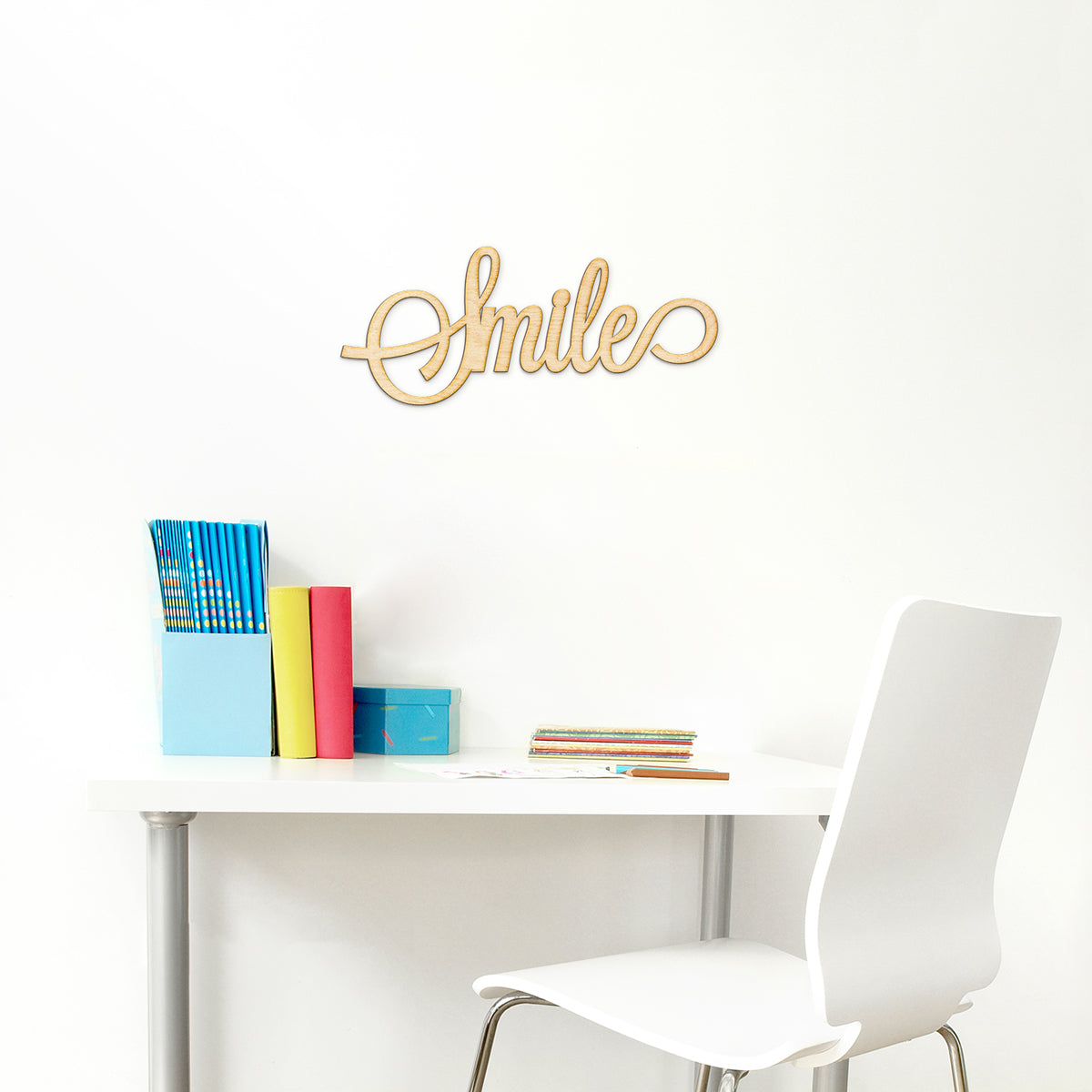 Script Smile Wood Sign