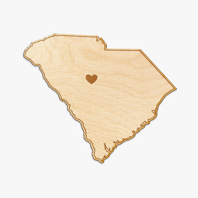 South Carolina Cut Sign With Custom Engraved Heart Placement