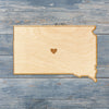 South Dakota Cut Sign With Custom Engraved Heart Placement