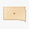 South Dakota Cut Sign With Custom Engraved Heart Placement