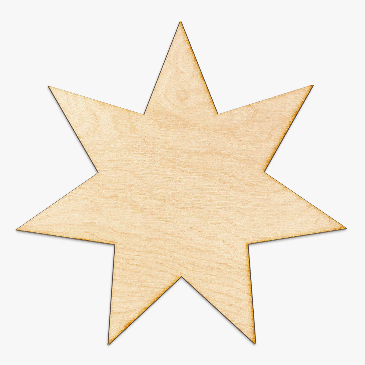Seven Point Star Cut Wood Sign