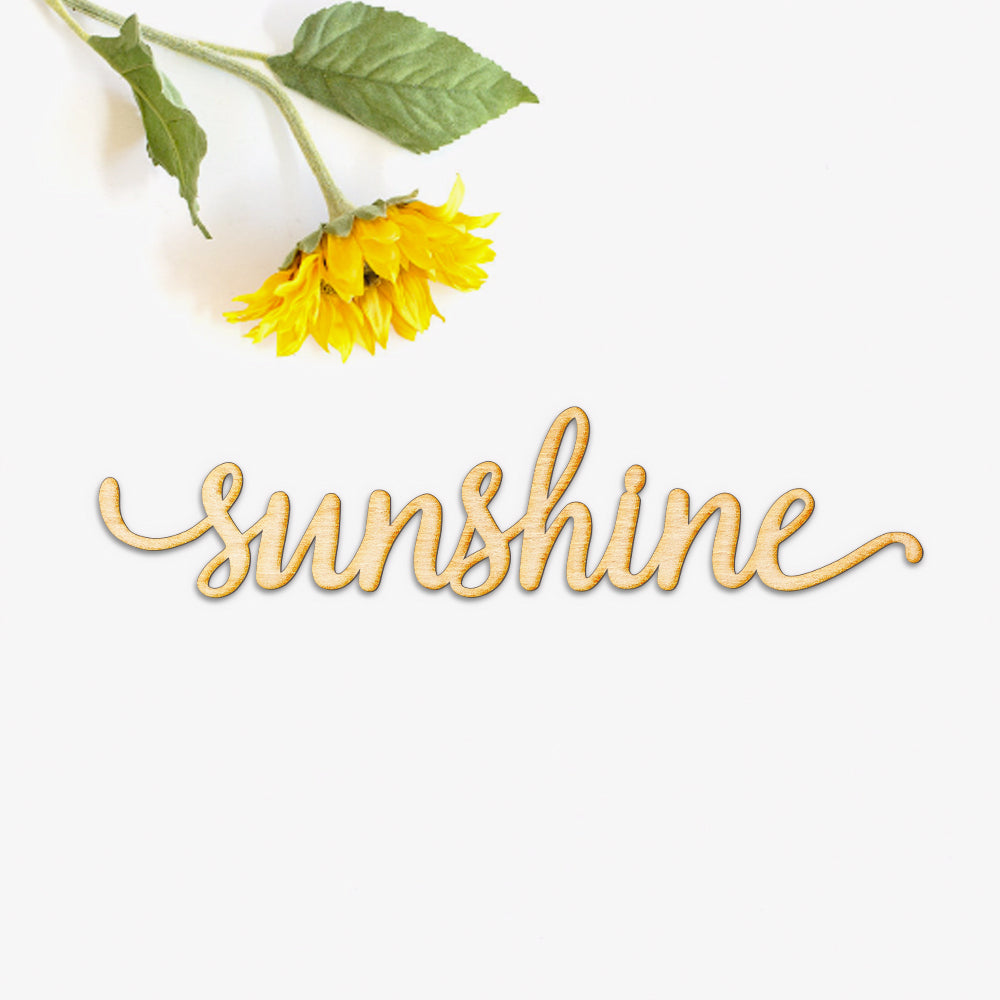 Sunshine Script Word Wood Sign