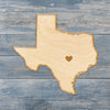 Texas Cut Sign With Custom Engraved Heart Placement