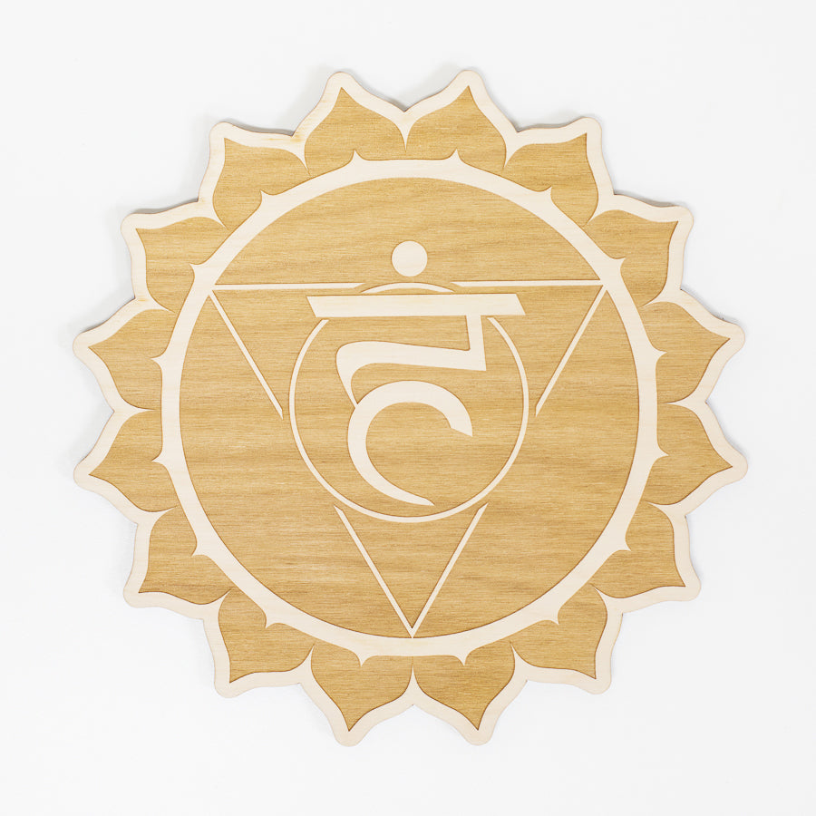 Throat Chakra Engraved Wood Sign