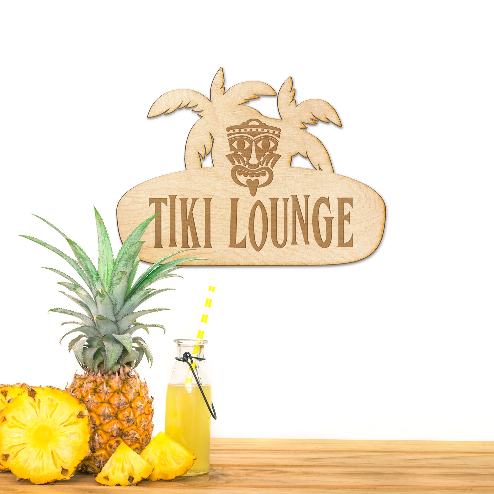 Tiki Lounge - Wood Engraved Sign