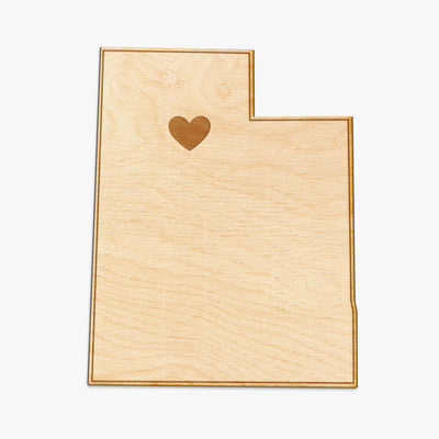 Utah Cut Sign With Custom Engraved Heart Placement