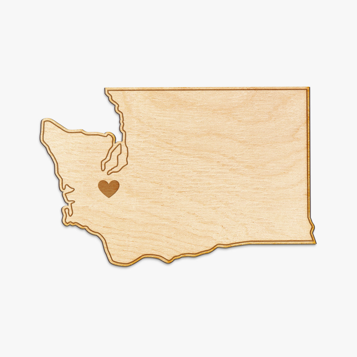 Washington Cut Sign With Custom Engraved Heart Placement