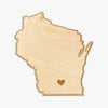 Wisconsin Cut Sign With Custom Engraved Heart Placement
