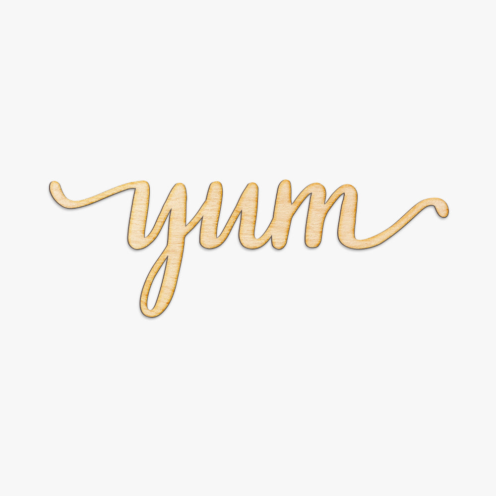 Yum Script Wood Sign