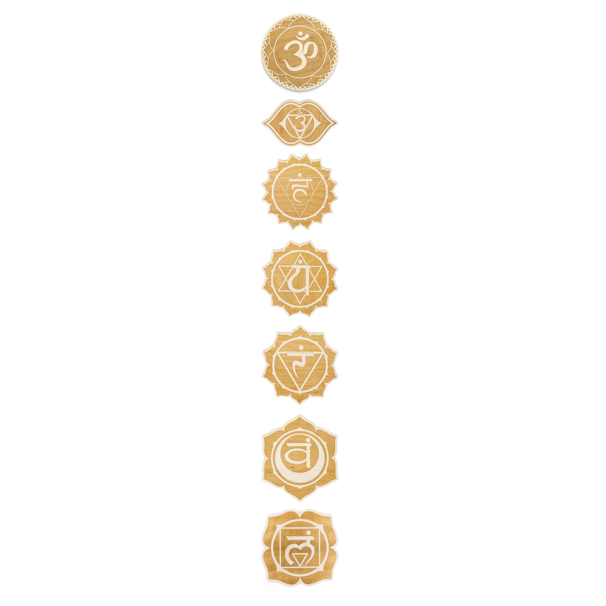 Chakra Set Engraved Wood Signs