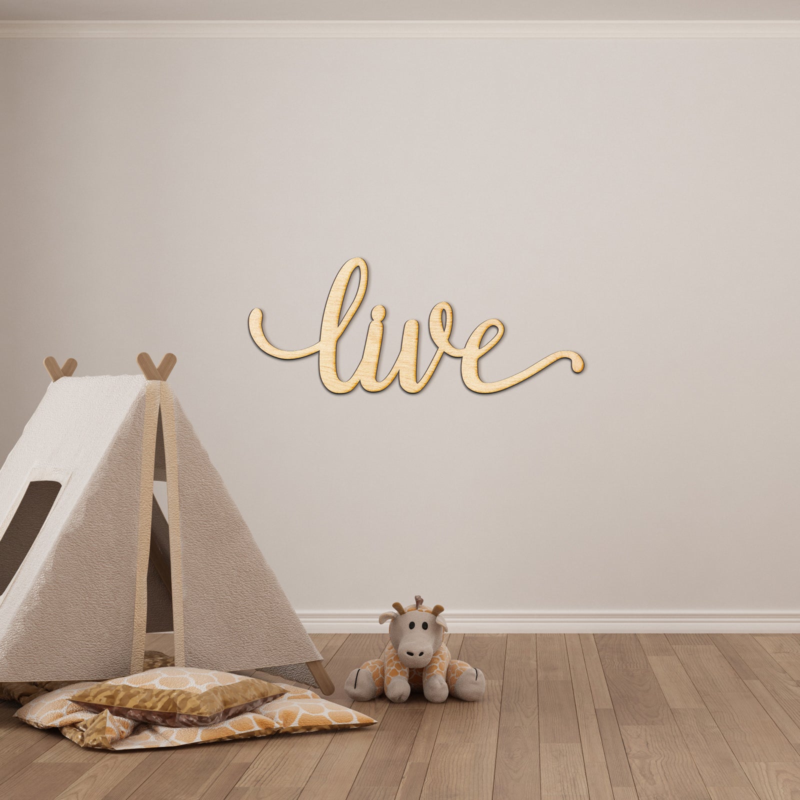 live Wood Sign
