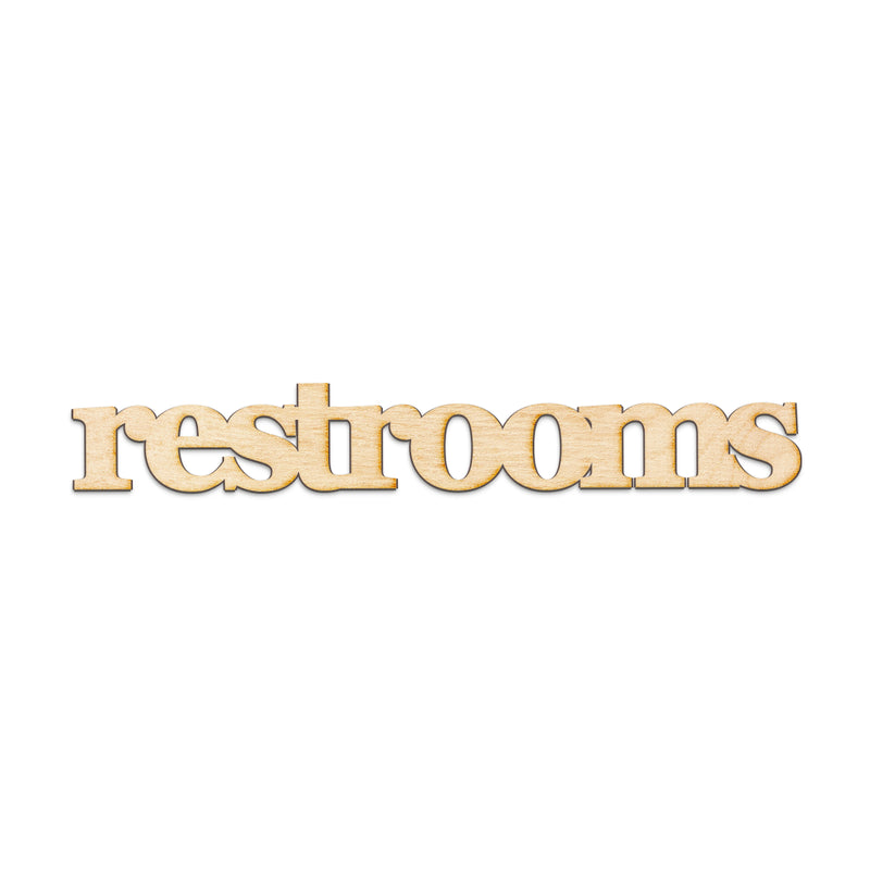 restrooms Wood Sign