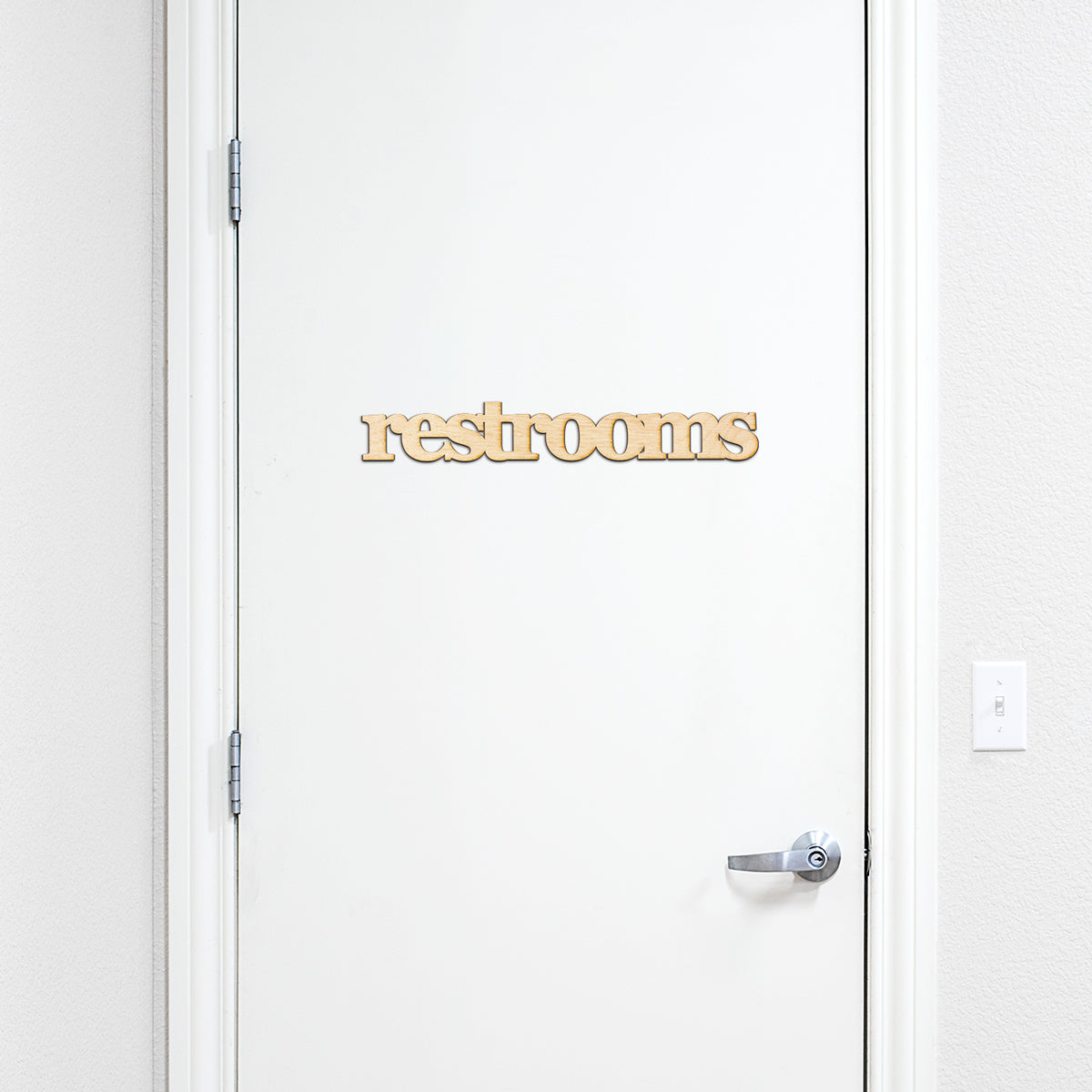 restrooms Wood Sign
