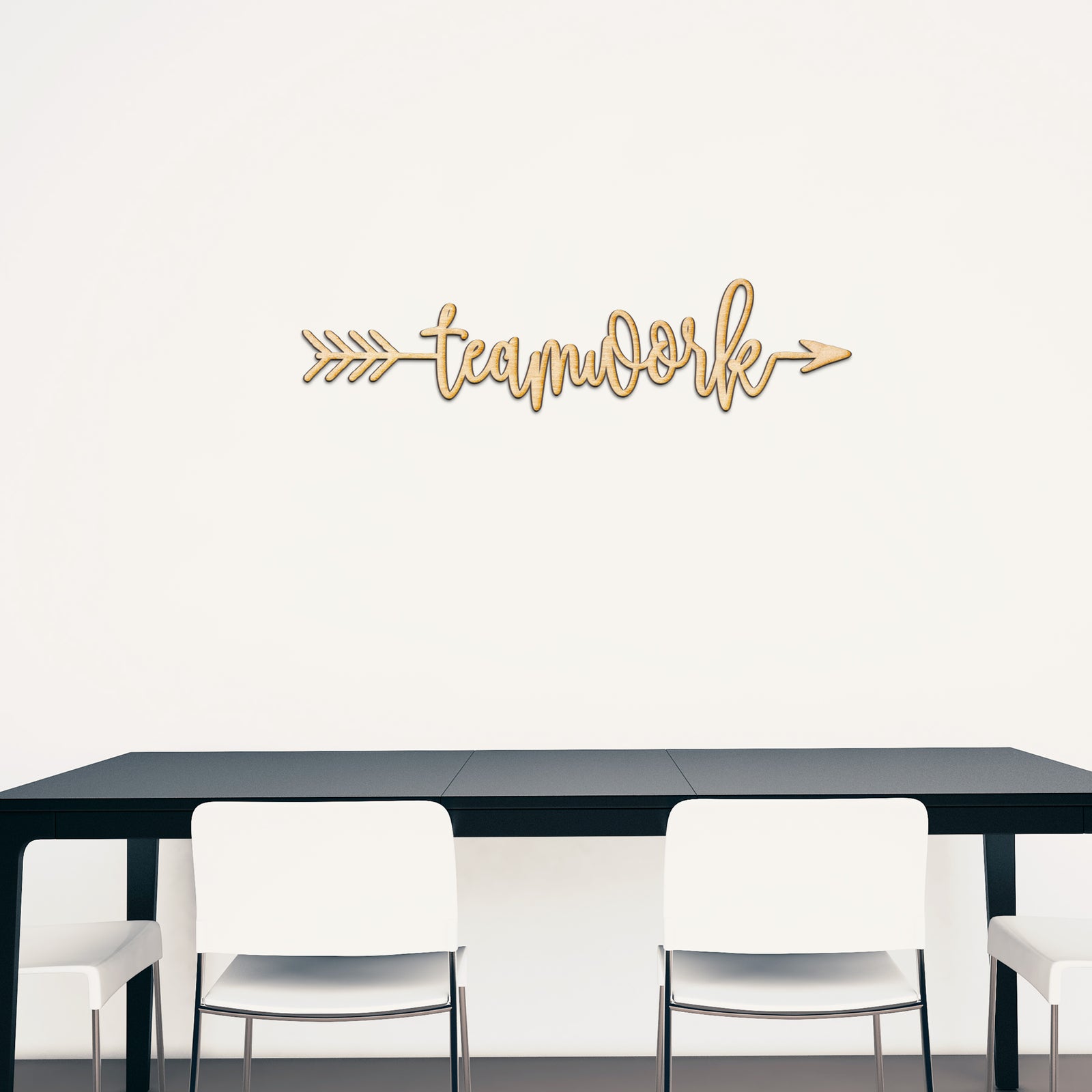 Teamwork Arrow Wood Sign