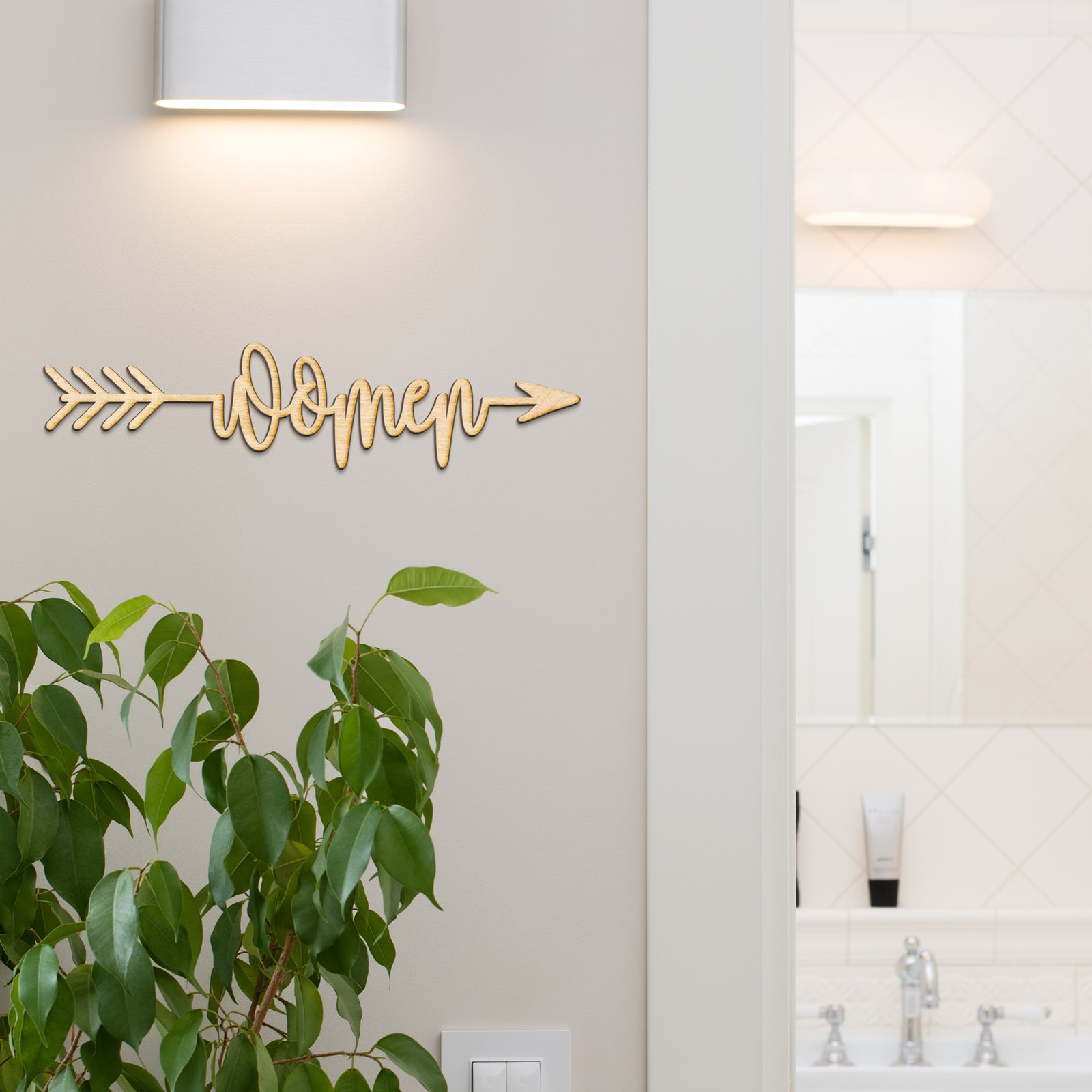 Women Arrow Wood Sign