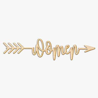 Women Arrow Wood Sign